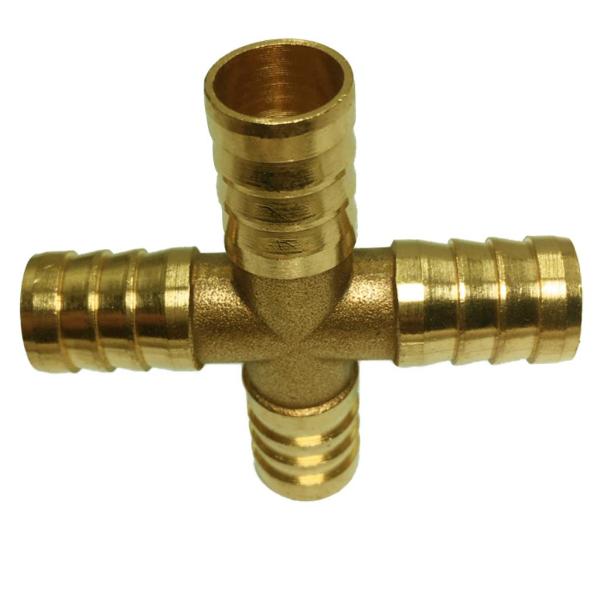 黄銅製金属パイプ六角ニップルアダプターおねじクロスコネクター14mm