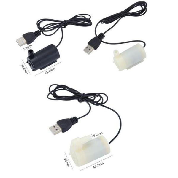  USB ウォーターポンプ 5V 低電圧  耐久性 ホーム 噴水 クラフト 水平 ホワイト