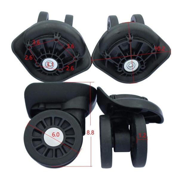 交換用荷物用ホイール 多機能 簡単取り付け 静音 直径6cm スーツケースキャスターの修理 回転ホイール