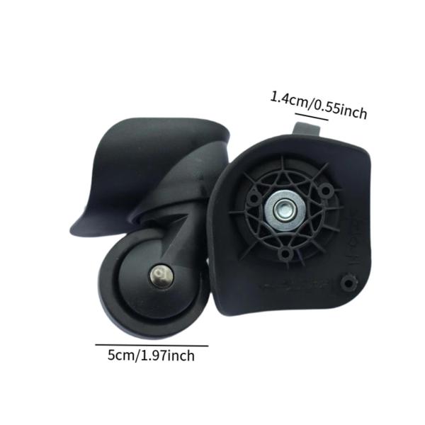 スーツケースホイール 2個 ダブル列ホイール 軽量 頑丈 静音 ローリング 回転キャスター 荷物バッグ 荷物ボックス トロリー用