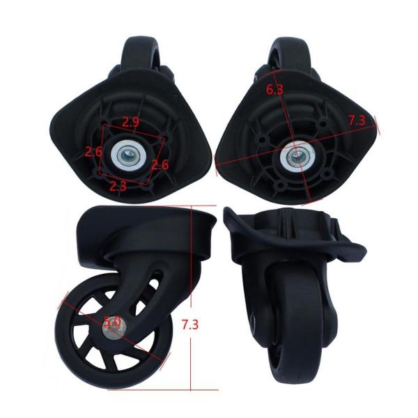 スーツケース用ホイール 静音多目的修理パーツ 360度回転トロリーキャスター トロリー 荷物 ショッピングカート用 2個