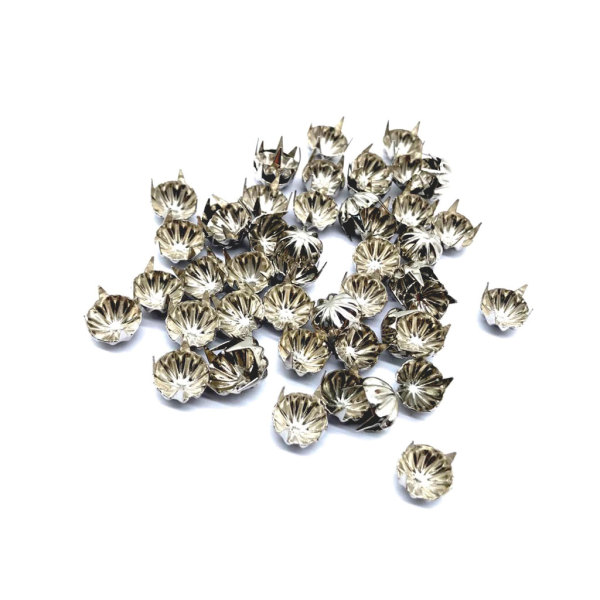 約50個 カボチャ スタッド 金属 爪 ネイルヘッド パンク スタッド リベット スパイク 全5色 - シルバー