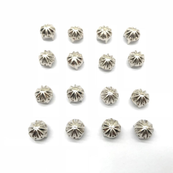 約50個 カボチャ スタッド 金属 爪 ネイルヘッド パンク スタッド リベット スパイク 全5色 - シルバー