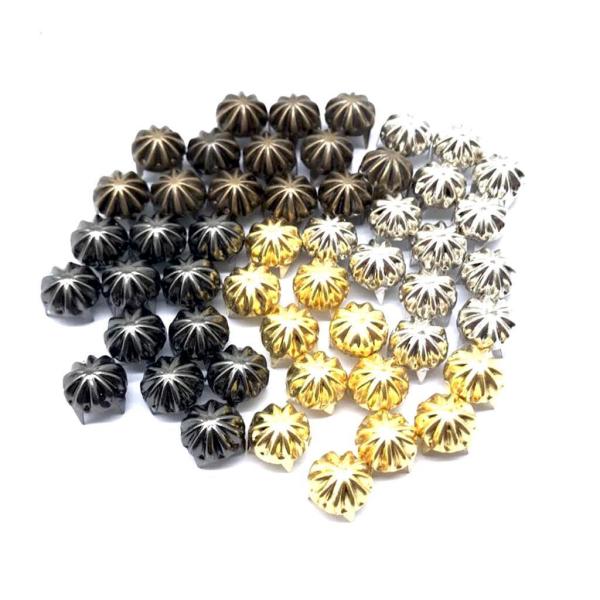 約50個 カボチャ スタッド 金属 爪 ネイルヘッド パンク スタッド リベット スパイク 全5色 - ランダム混合