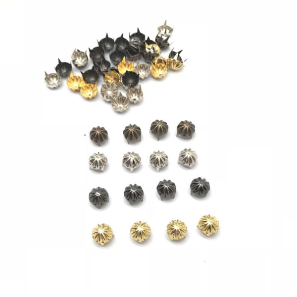 約50個 カボチャ スタッド 金属 爪 ネイルヘッド パンク スタッド リベット スパイク 全5色 - ランダム混合