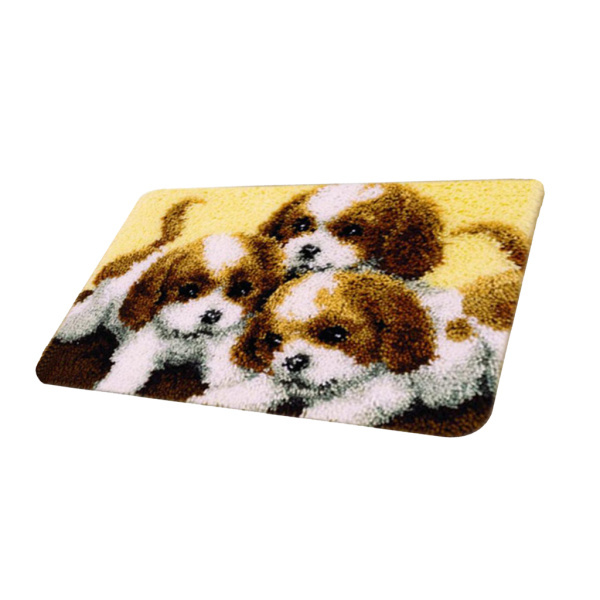 クロスステッチキット ラグ作りキット 犬柄 ミニマット 約58x40cm 全3