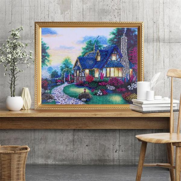 特別な形のダイヤモンド絵画パーシャルドリルクロスステッチ工芸品の家1