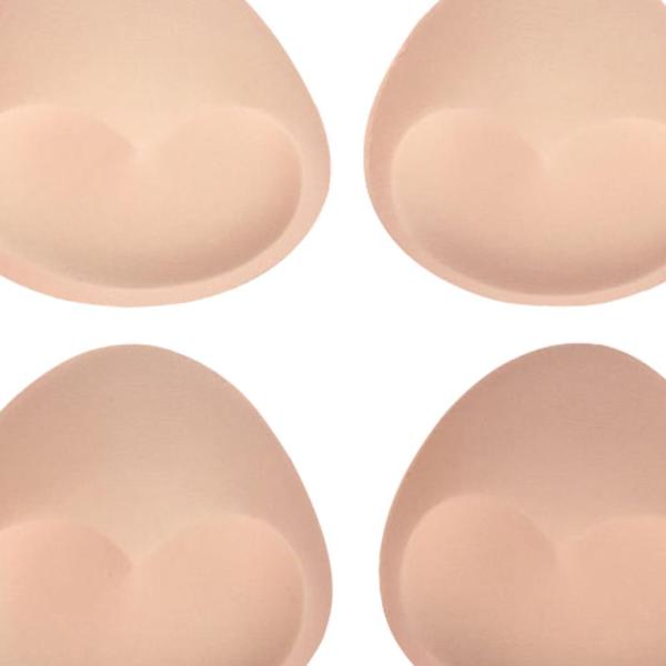 スポンジブラで満たされた4xビキニブラパッド、三角形の形状、2色から選択 , ヌード, 10x10cm