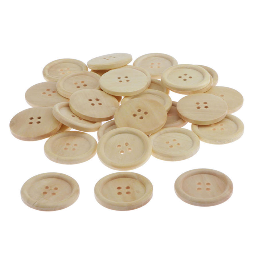 木製ボタン 縫製ボタン 装飾ボタン ラウンド ボタン 4穴 DIYクラフト 約30枚入り 全2色｜stk-shop｜02