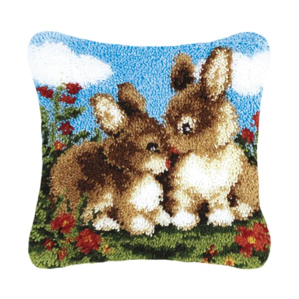 つばさ♥️コースター 布トレイ セット クッションカバー 枕カバー 刺繍キット DIY枕カバー クッションカバー 動物 43x43
