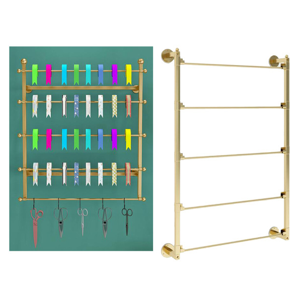 ウォール マウント ワイヤー スプール ラック リボン オーガナイザー ストレージ ディスプレイ キー ホルダー ゴールド wqL15TLtmo,  裁縫道具 - www.chockfullofbeans.com.sg