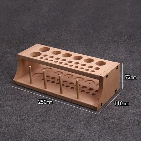 木製レザークラフトツールホルダーオーガナイザースタンピング