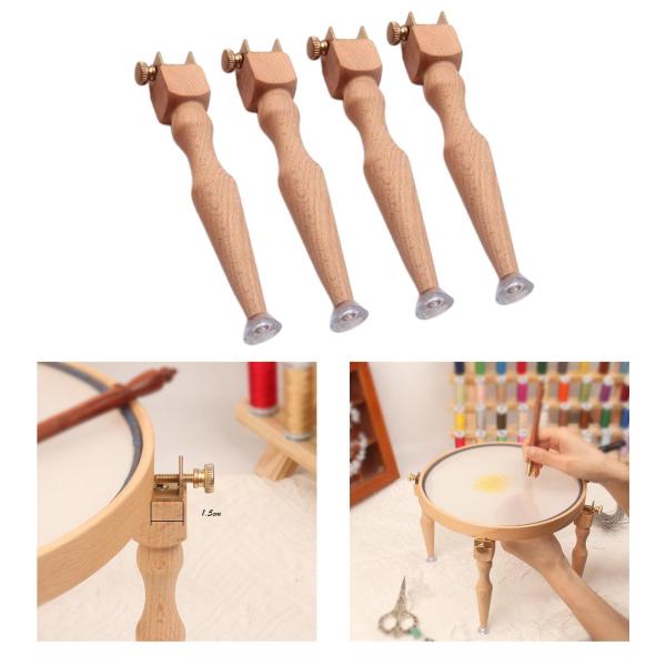 調節可能な木製刺〓フープスタンド脚4本針細工クロスステッチ刺〓フレーム脚ラックホルダー工芸品アクセサリー