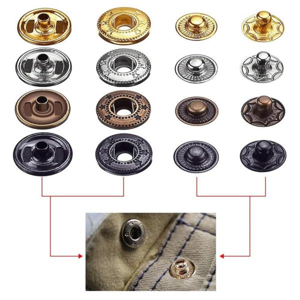 ハンマー固定ツール付き120セットレザースナップファスナーキットツールボックス耐久性