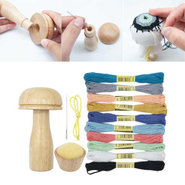 DIYダーニングマッシュルームパッチツールキット縫製木製修理ツールDIYホーム｜stk-shop｜02