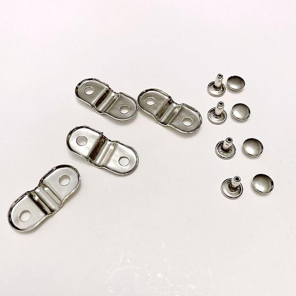 50セットのパックアイアンフラットボタンスタッド、レザークラフトスクリューネイルリベット、ベルトストラップバッグシューズデコレーション用DI