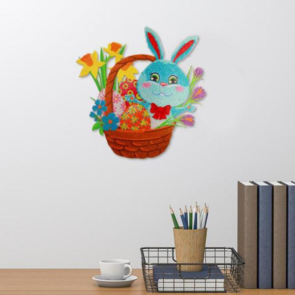 イースターバニーダイヤモンド絵画飾りフルドリルクリスタル壁の装飾31x31cm