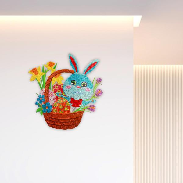 イースターバニーダイヤモンド絵画飾りフルドリルクリスタル壁の装飾31x31cm