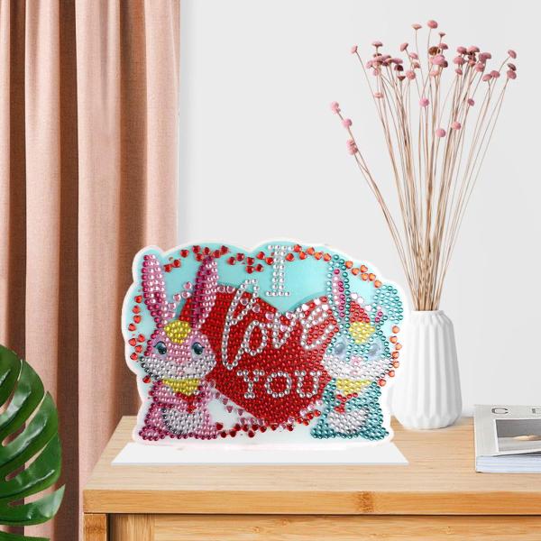 子供のためのDIY5Dダイヤモンド絵画イースターバニー飾り大人のホリデーギフトA