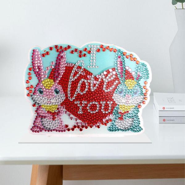 子供のためのDIY5Dダイヤモンド絵画イースターバニー飾り大人のホリデーギフトA