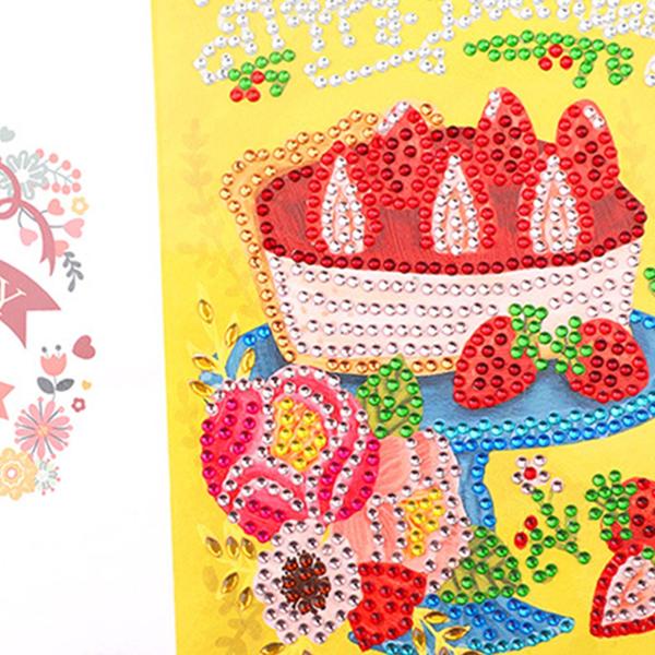 クリエイティブダイヤモンドペインティングバースデーカードビーズギフトカードモザイクメイキングD