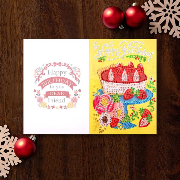 クリエイティブダイヤモンドペインティングバースデーカードビーズギフトカードモザイクメイキングD