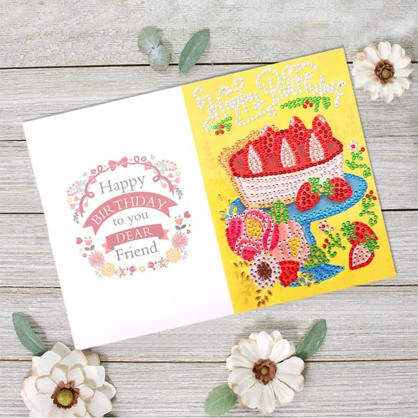 クリエイティブダイヤモンドペインティングバースデーカードビーズギフトカードモザイクメイキングD