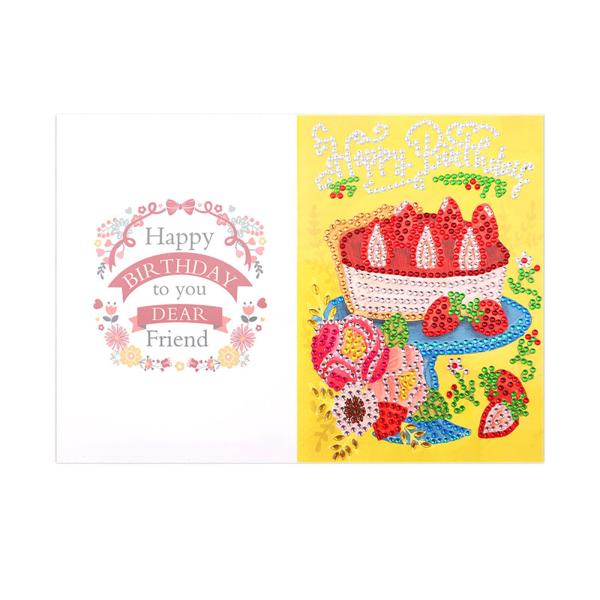 クリエイティブダイヤモンドペインティングバースデーカードビーズギフトカードモザイクメイキングD