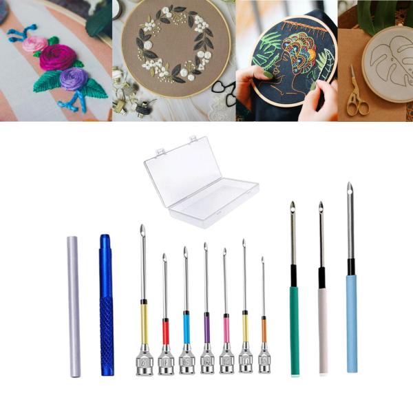 ラグ大人がAを編むための12個のDIYパンチ針刺繍キット