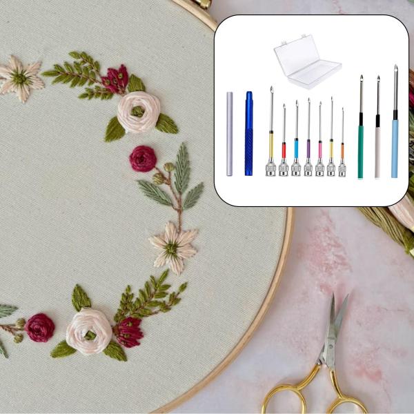 ラグ大人がAを編むための12個のDIYパンチ針刺繍キット