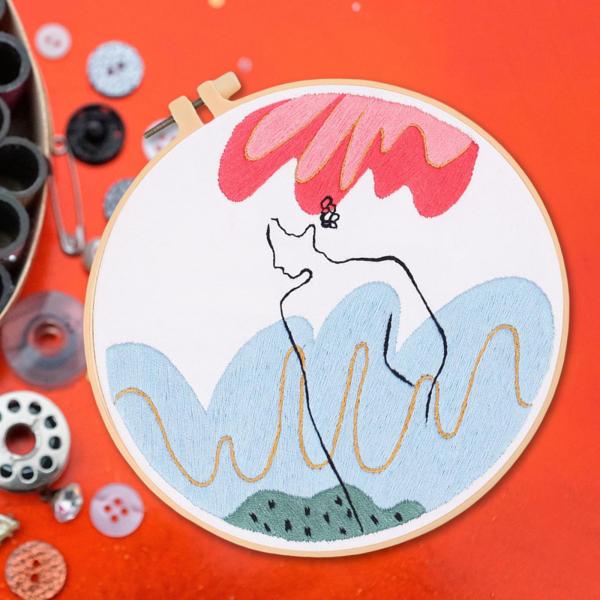 刺〓スターターキットフィギュアアートのクロスステッチの針仕事壁の装飾青赤