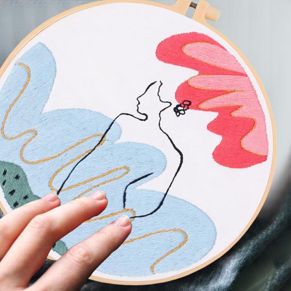 刺〓スターターキットフィギュアアートのクロスステッチの針仕事壁の装飾青赤