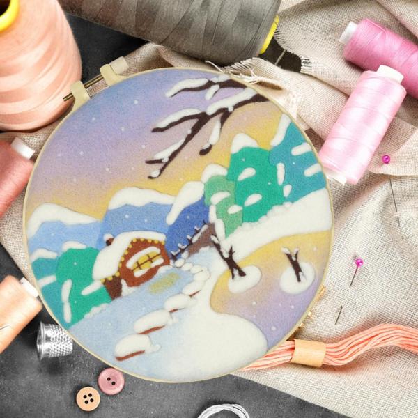 フェルト DIY パッケージ パンチニードルクラフト 初心者向け 家庭用 雪山用スターターキット