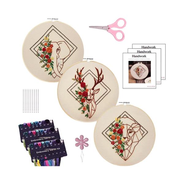 刺繍初心者キット 手作りプロジェクト クロスステッチ プレプリント DIY