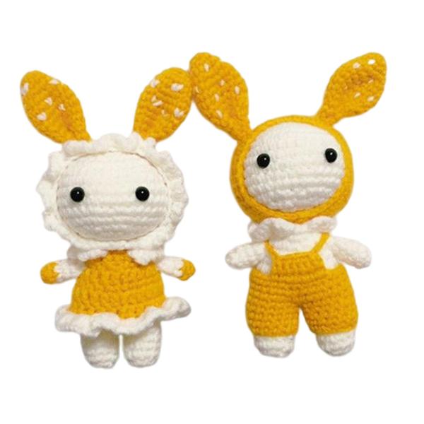 手作り DIY 初心者用かぎ針編みキット ウサギ 自分だけの人形を作ろう