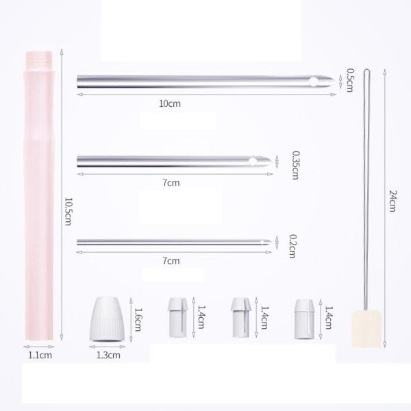 パンチ針キット 2mm 3.5mm 5mm 敷物糸フックツール クラフト DIY 縫製用 ピンク