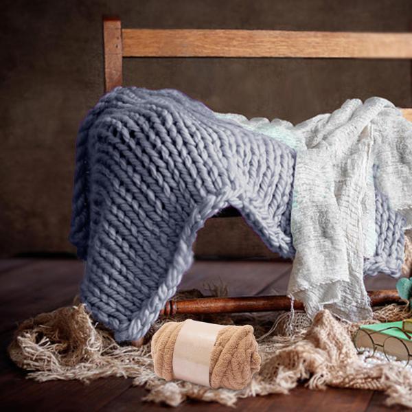 太いチャンキーヤーンハンドニットDIYウェイトヤーンスローラグ