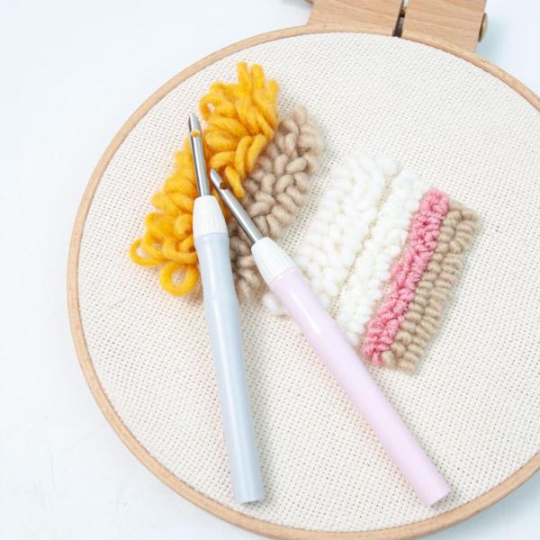 刺しゅうパンチ針セット 頑丈 ハンドメイド 子供 大人用 クロスステッチ ピンク