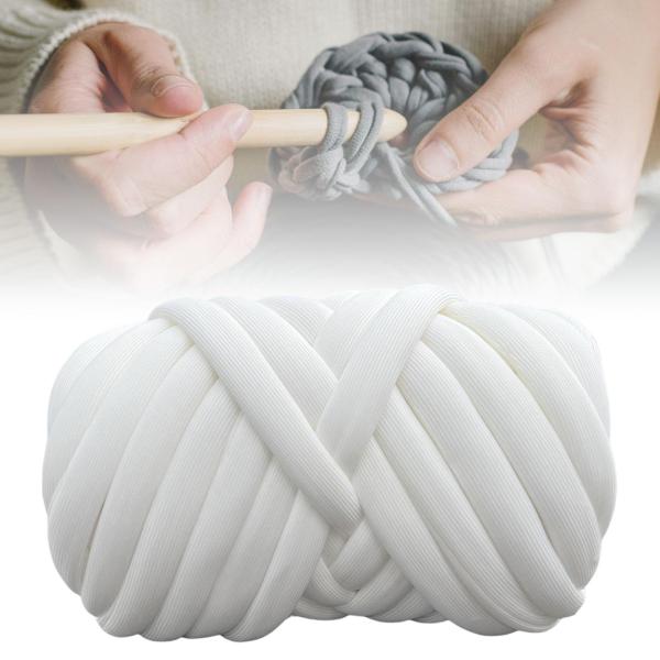 Chunky Yarn 62.3ft ウォッシャブル ジャンボ ヤーン マクラメ スロー ピロー用 ホワイト