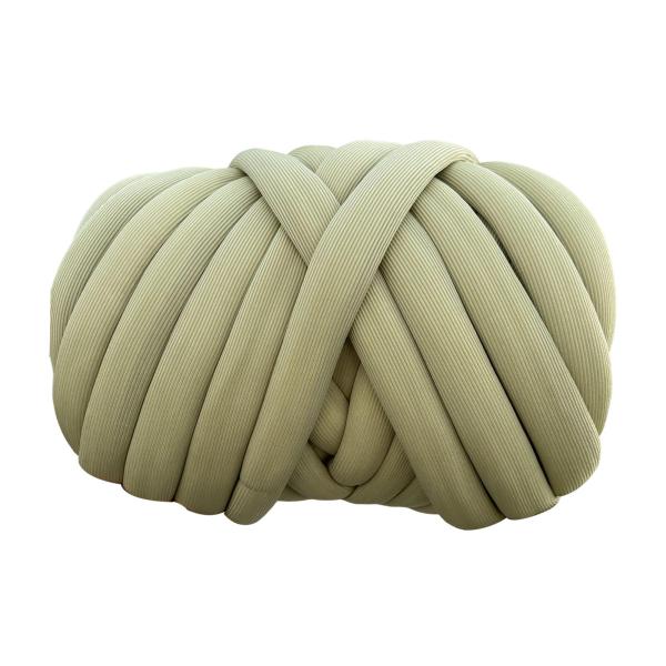 Chunky Yarn 62.3フィート ウォッシャブルジャンボチューブラーヤーン マクラメスローピロー用 オリーブ