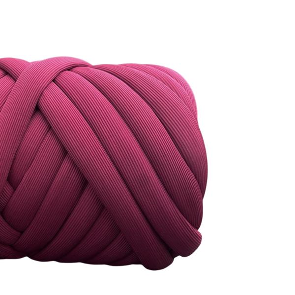 Chunky Yarn 62.3ft ウォッシャブル ジャンボ チューブラーヤーン マクラメスローピロー用 ダークパープル