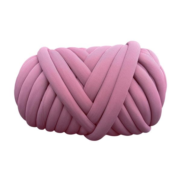 Chunky Yarn 62.3フィート ウォッシャブル ジャンボ チューブラーヤーン マクラメスローピロー用 ダークピンク