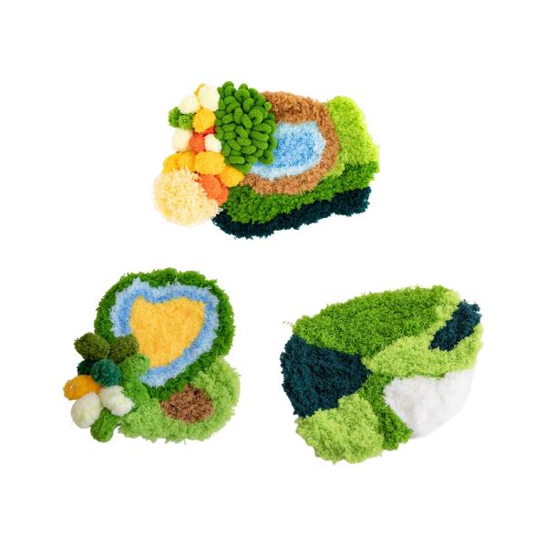 パンチニードルコースターセット ホームオーナメント クラフト DIY 子供 初心者 大人用 A