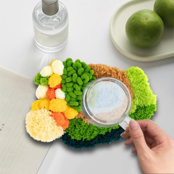 パンチニードルコースターセット ホームオーナメント クラフト DIY 子供 初心者 大人用 A