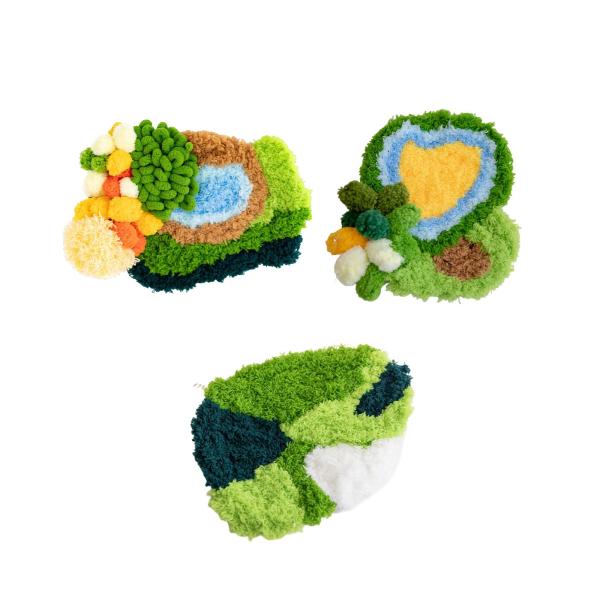 パンチニードルコースターセット ホームオーナメント クラフト DIY 子供 初心者 大人用 A