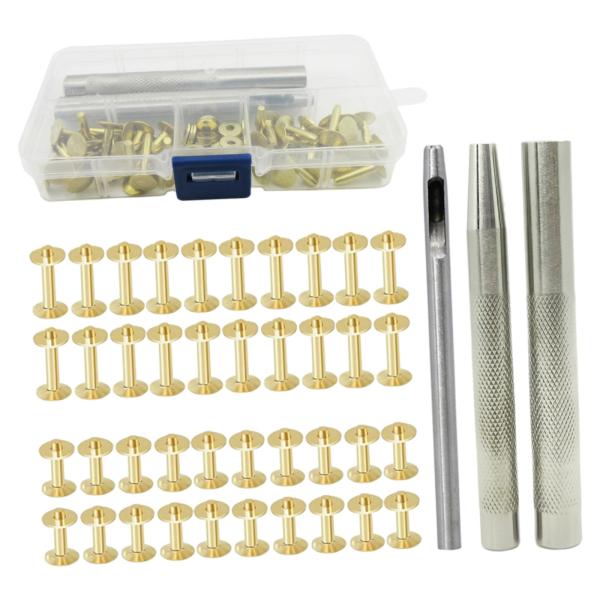 レザーリベットキット 40 セット リベット レザーリベット  DIY レザークラフト用 B
