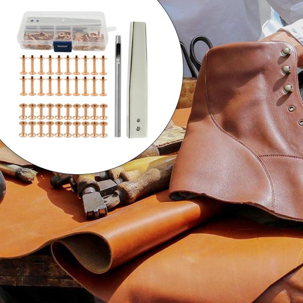 レザーリベットキット 40 セット リベット レザーリベット DIY レザークラフト用 C