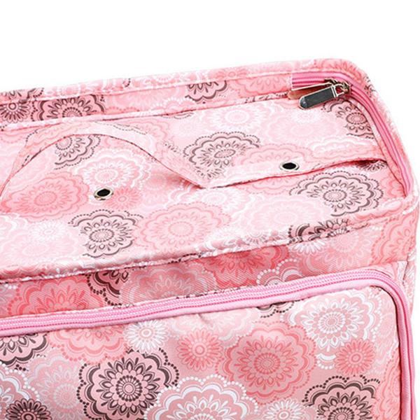 糸収納トートバッグ 編み物トート 糸収納バッグ 複数のポケット ポータブル 3穴糸付き 刺繍バッグ 固定ハンドル付き 糸バッグ