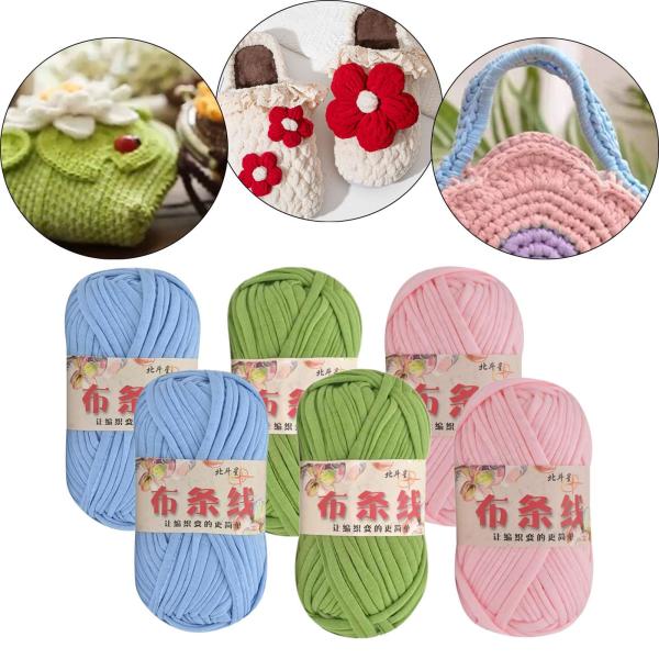 6x 分厚い糸 T シャツ糸編み糸セット 玄関マット タペストリー キャットハウス グリーン ブルー ピンク