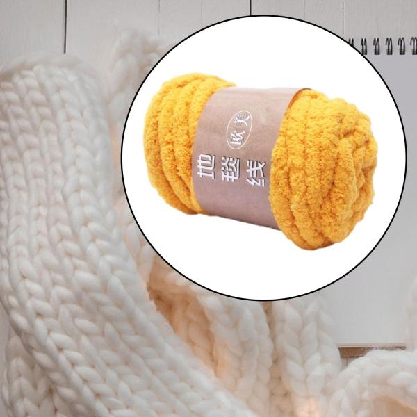分厚い糸 手編み かさばる糸 クッション用 DIY マクラメ イエロー